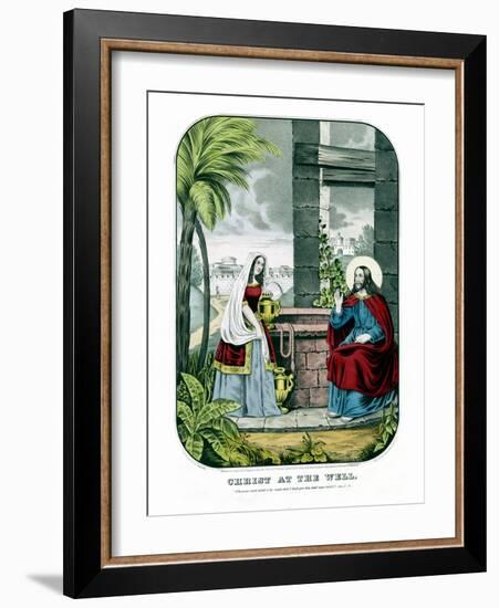 Jesus and the Samaritan woman at Jacob's Well.-Stocktrek Images-Framed Art Print