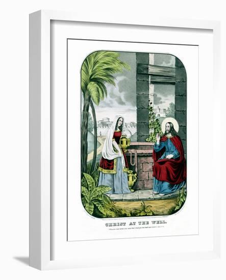 Jesus and the Samaritan woman at Jacob's Well.-Stocktrek Images-Framed Art Print