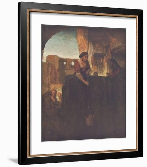 Jesus and the Samarite-Rembrandt van Rijn-Framed Collectable Print