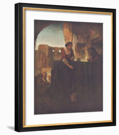 Jesus and the Samarite-Rembrandt van Rijn-Framed Collectable Print