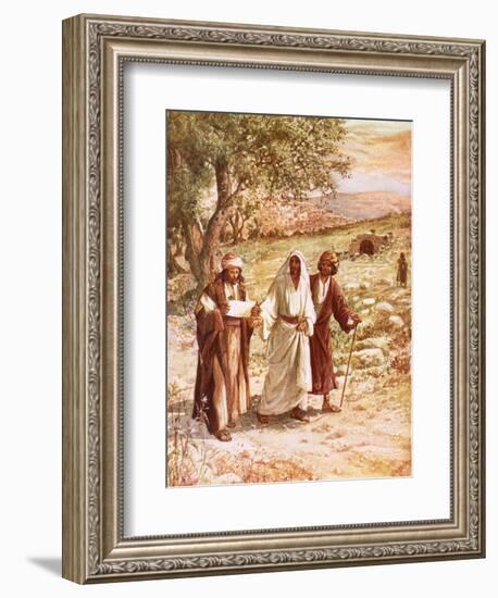 Jesus Appearing to Two Disciples on the Road to Emmaus-William Brassey Hole-Framed Premium Giclee Print