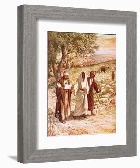 Jesus Appearing to Two Disciples on the Road to Emmaus-William Brassey Hole-Framed Premium Giclee Print