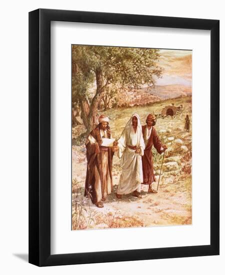 Jesus Appearing to Two Disciples on the Road to Emmaus-William Brassey Hole-Framed Premium Giclee Print