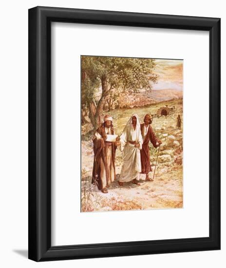 Jesus Appearing to Two Disciples on the Road to Emmaus-William Brassey Hole-Framed Premium Giclee Print