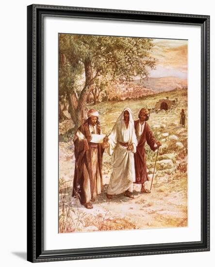 Jesus Appearing to Two Disciples on the Road to Emmaus-William Brassey Hole-Framed Giclee Print