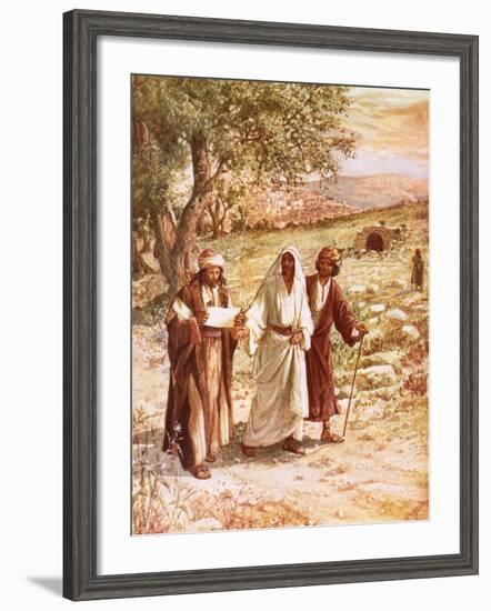 Jesus Appearing to Two Disciples on the Road to Emmaus-William Brassey Hole-Framed Giclee Print