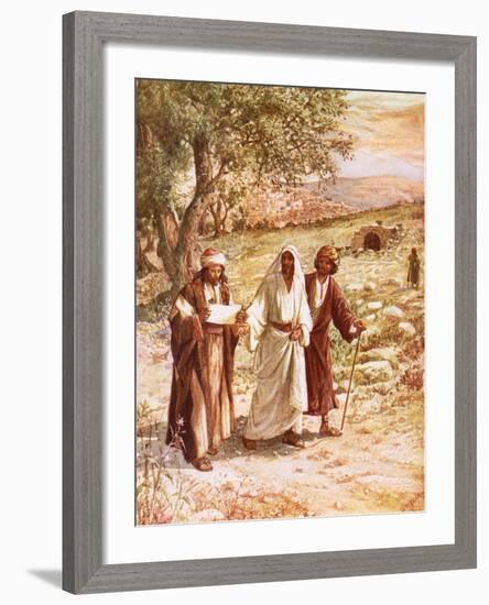 Jesus Appearing to Two Disciples on the Road to Emmaus-William Brassey Hole-Framed Giclee Print