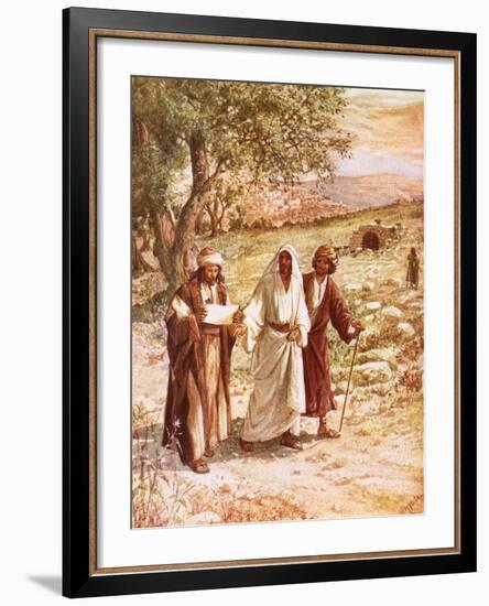 Jesus Appearing to Two Disciples on the Road to Emmaus-William Brassey Hole-Framed Giclee Print