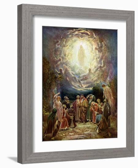 Jesus ascends to heaven - Bible-William Brassey Hole-Framed Giclee Print