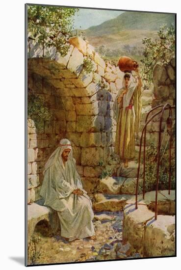 Jesus asks a Samaritan woman for water - Bible-William Brassey Hole-Mounted Giclee Print