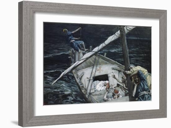 Jesus Asleep During the Storm-James Tissot-Framed Giclee Print