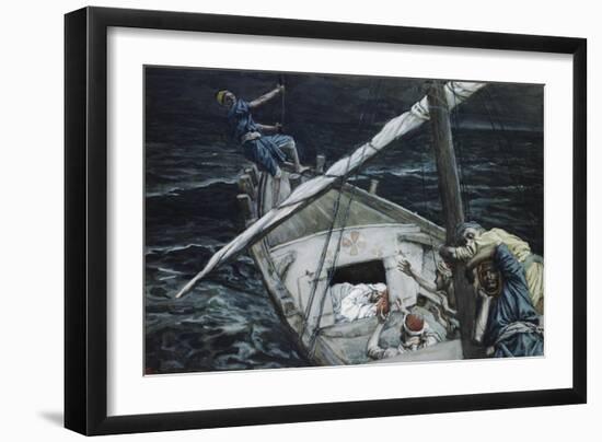 Jesus Asleep During the Storm-James Tissot-Framed Giclee Print