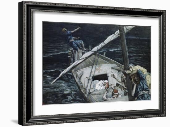 Jesus Asleep During the Storm-James Tissot-Framed Giclee Print