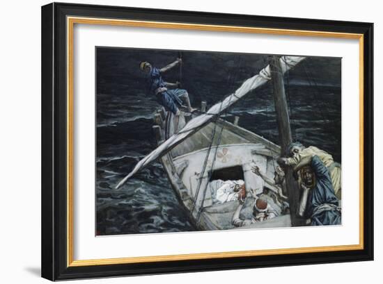 Jesus Asleep During the Storm-James Tissot-Framed Giclee Print