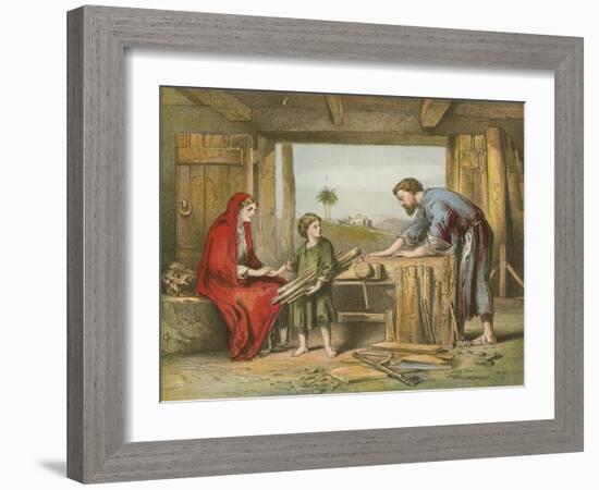 Jesus at Home-English School-Framed Giclee Print