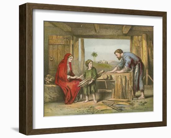 Jesus at Home-English School-Framed Giclee Print