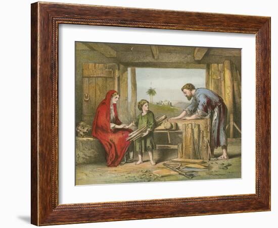 Jesus at Home-English School-Framed Giclee Print