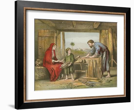 Jesus at Home-English School-Framed Giclee Print