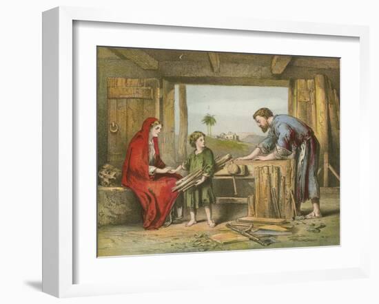 Jesus at Home-English School-Framed Giclee Print