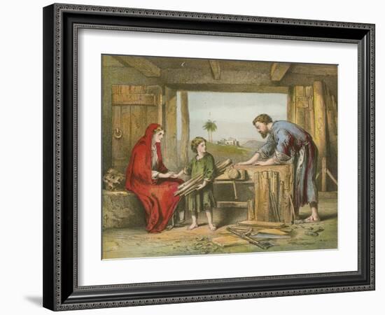 Jesus at Home-English School-Framed Giclee Print