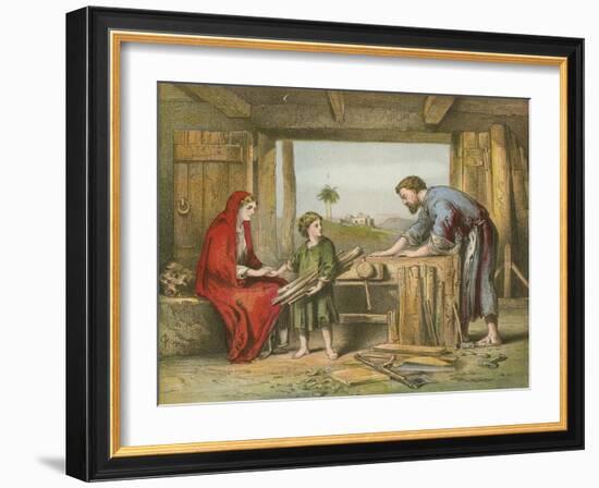 Jesus at Home-English School-Framed Giclee Print