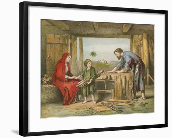 Jesus at Home-English School-Framed Giclee Print