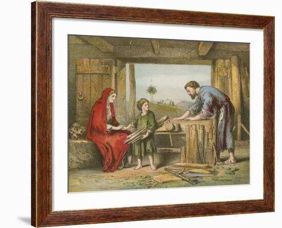 Jesus at Home-English School-Framed Giclee Print