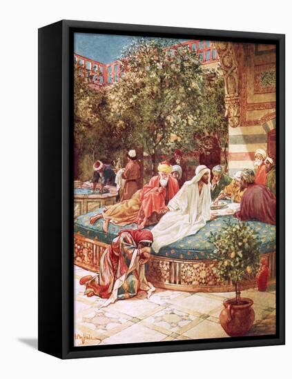 Jesus at the House of Simon the Pharisee-William Brassey Hole-Framed Premier Image Canvas