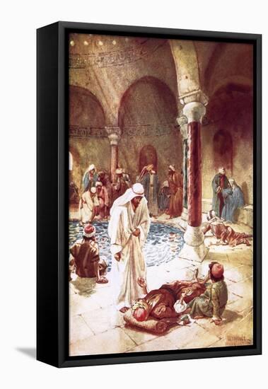 Jesus at the Pool of Bethseda-William Brassey Hole-Framed Premier Image Canvas