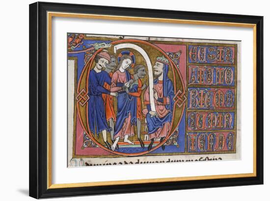 Jesus Before Caiaphas, in the Salvin Hours, 1275-English-Framed Giclee Print