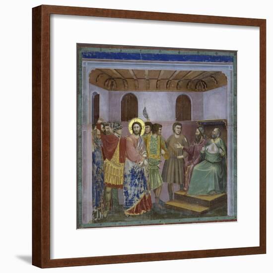 Jesus Before Caiaphas-Giotto di Bondone-Framed Giclee Print