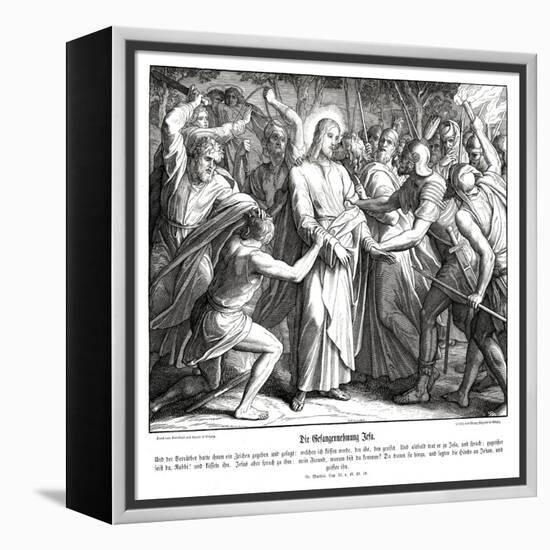 Jesus' betrayal, Gospel of Matthew-Julius Schnorr von Carolsfeld-Framed Premier Image Canvas