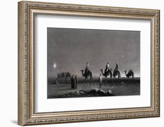 Jesus' Birth Magi Follow Star Across the Desert-R. Brandard-Framed Photographic Print