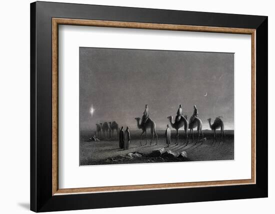 Jesus' Birth Magi Follow Star Across the Desert-R. Brandard-Framed Photographic Print