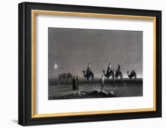 Jesus' Birth Magi Follow Star Across the Desert-R. Brandard-Framed Photographic Print