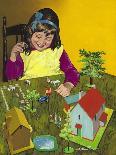 Girl with Toy Farm-Jesus Blasco-Giclee Print