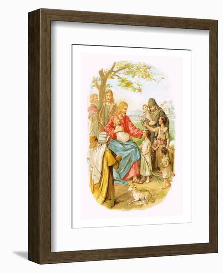 Jesus Blessing the Children-English-Framed Premium Giclee Print