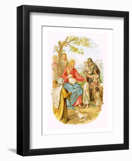 Jesus Blessing the Children-English-Framed Premium Giclee Print