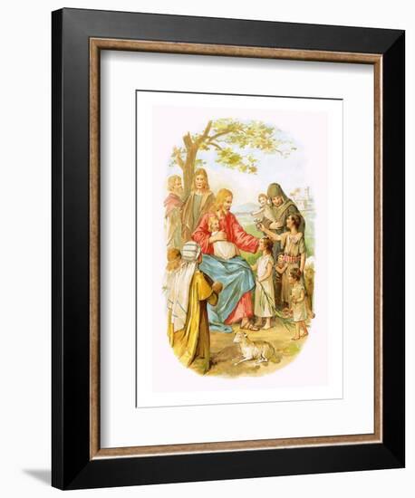 Jesus Blessing the Children-English-Framed Premium Giclee Print