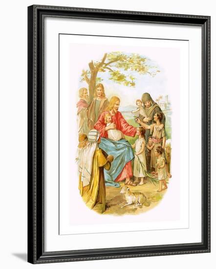 Jesus Blessing the Children-English-Framed Giclee Print