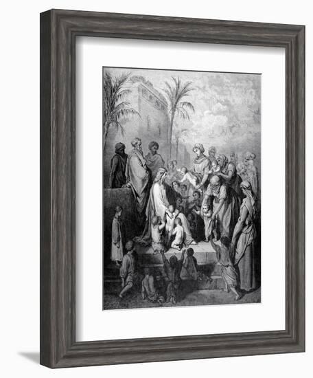 Jesus Blessing the Children-null-Framed Giclee Print