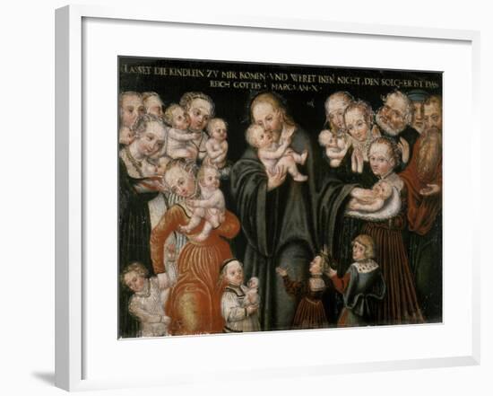 Jesus Blessing the Children-Lucas Cranach the Elder-Framed Giclee Print