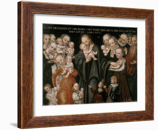 Jesus Blessing the Children-Lucas Cranach the Elder-Framed Giclee Print