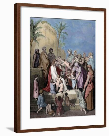 Jesus Blessing the Children-null-Framed Giclee Print