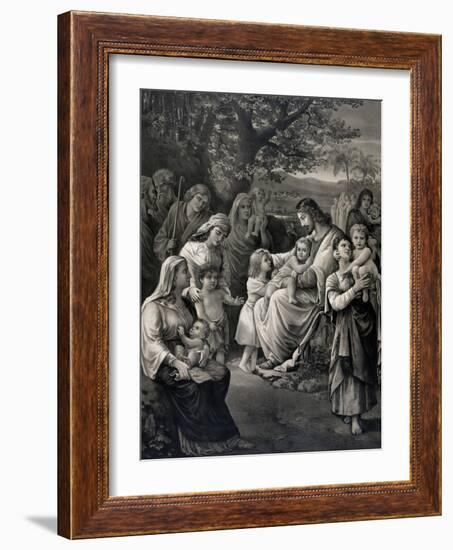 Jesus blessing the children.-Stocktrek Images-Framed Art Print