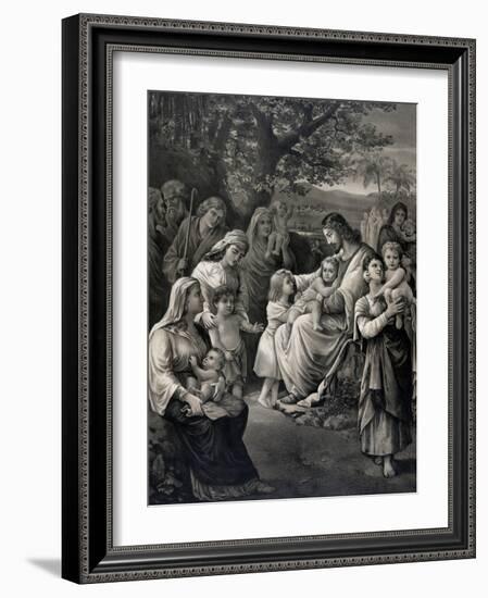 Jesus blessing the children.-Stocktrek Images-Framed Art Print