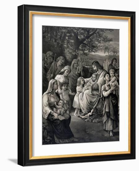 Jesus blessing the children.-Stocktrek Images-Framed Art Print