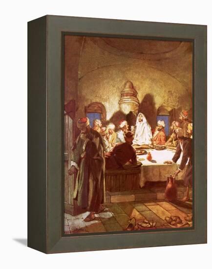 Jesus Breaking Bread and Giving His Disciples the Cup-William Brassey Hole-Framed Premier Image Canvas