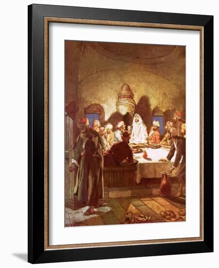 Jesus Breaking Bread and Giving His Disciples the Cup-William Brassey Hole-Framed Giclee Print