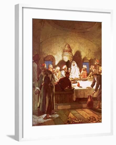 Jesus Breaking Bread and Giving His Disciples the Cup-William Brassey Hole-Framed Giclee Print